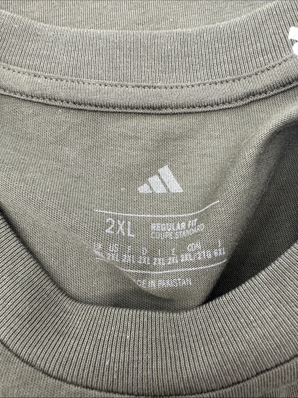 adidas Olive Green Short-Sleeve Tee with Camouflage Logo